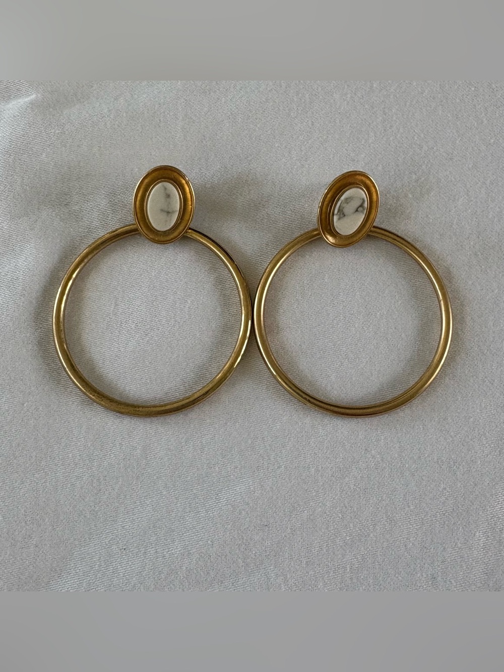 Target Gold Hoop Earrings with White Stone Detail